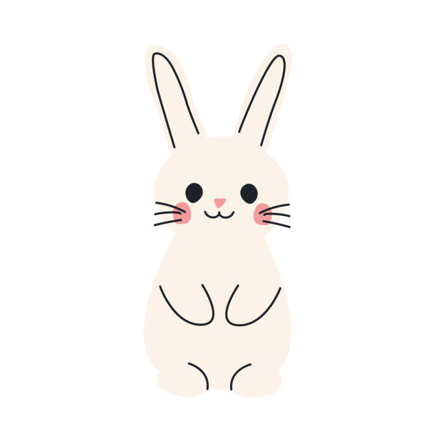 cute easter bunny cute easter bunny -vector illustration bunny ear stock illustrations