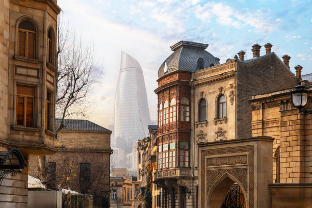 Old Town of Baku stock photo