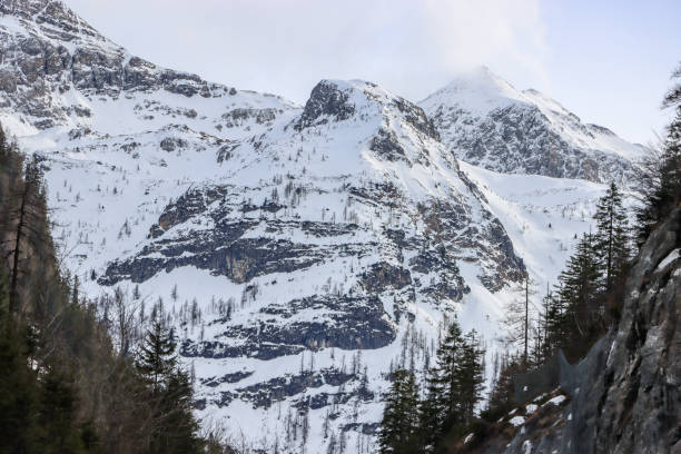 snow-capped mountains in Austria in spring. High quality photo
