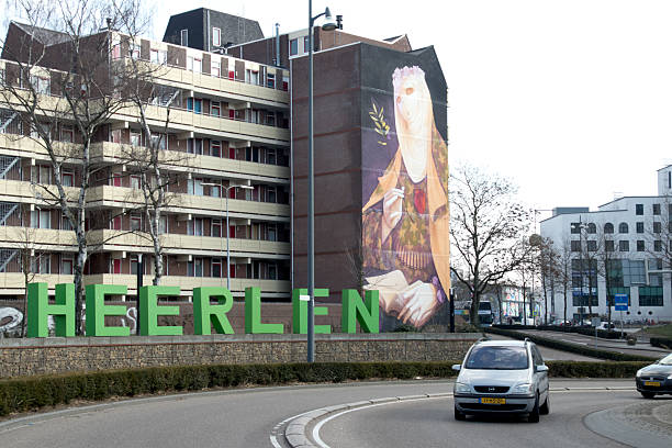 Netherlands,Limburg,Heerlen, februari 2018:Painted wall, street art expression