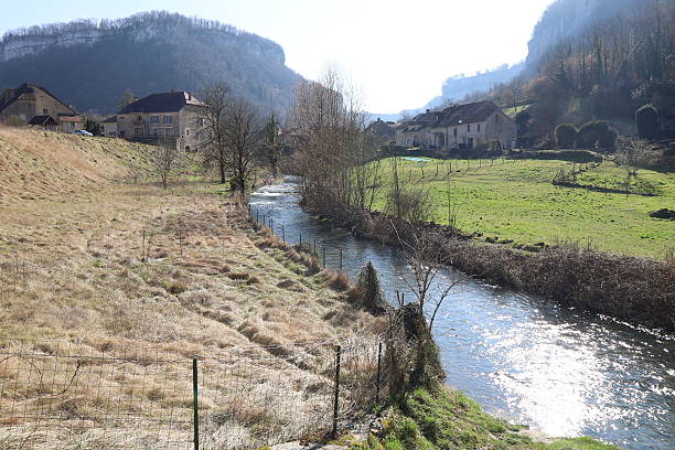 The Seille River, village of Baume les Messieurs, Jura department, France