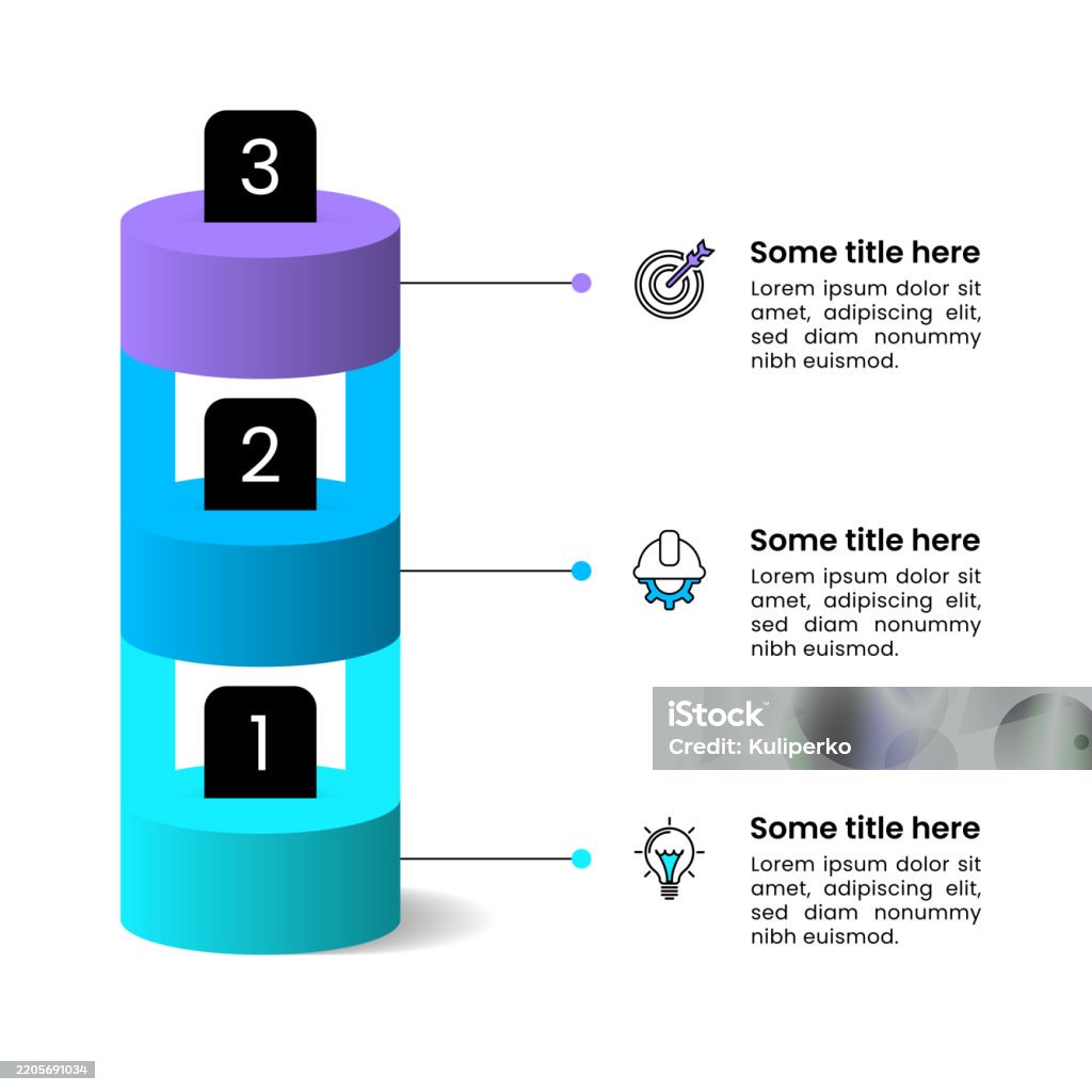 Quick Step Column Ut3columninfographic Template Column With Numbers And 3 Steps Stock ...