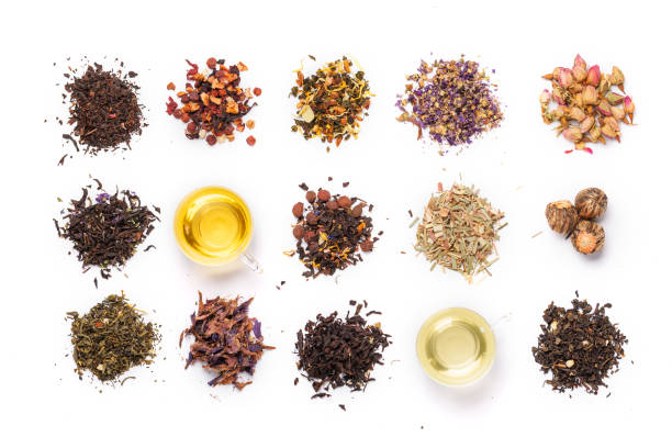 istock An assortment of various dry tea leaves, showcasing different textures, colors, and blends 2205695868