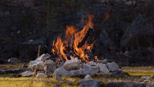 istock Crackling Campfire in a Rocky Landscape 2205696057