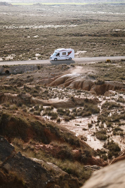 istock Motor home on a desert road 2205698408