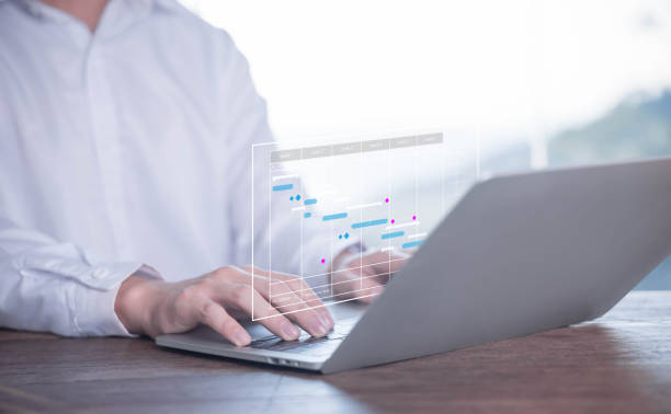 istock Concept of managing business project plans in software 2205698729