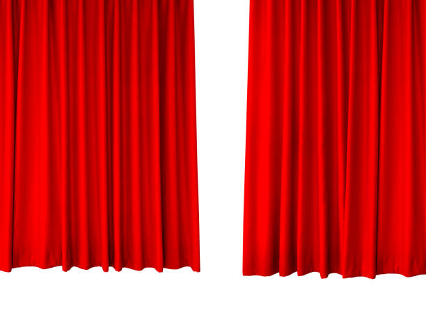 istock Red stage curtain photo isolated on white background. 2205707617