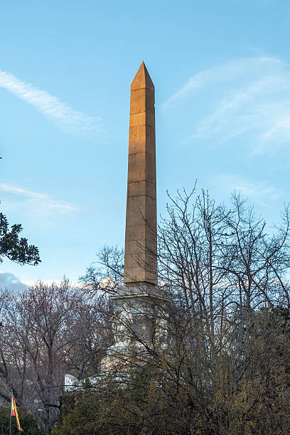 istock A tall obelisk is surrounded by lush trees and a blue sky 2205707779