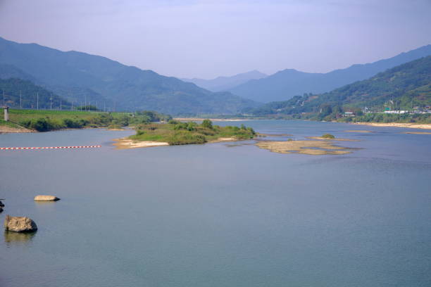 Seomjin River and Mountain Landscape