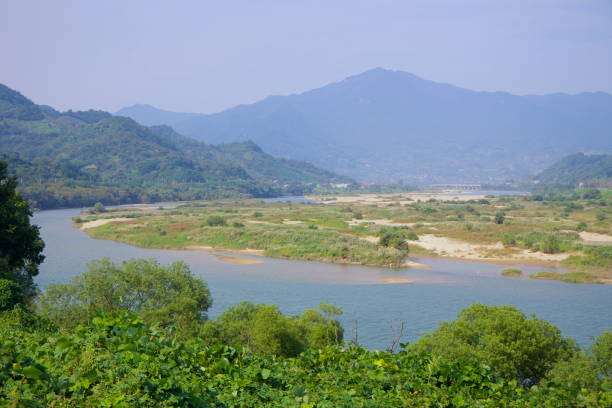 istock Seomjin River Wetlands and Mountain Landscape 2205713474
