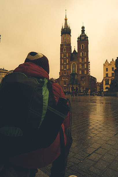 Mariacki Square, monuments in Krakow. European history - middle ages.