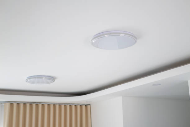 Close-up of the ceiling of a circular lamp