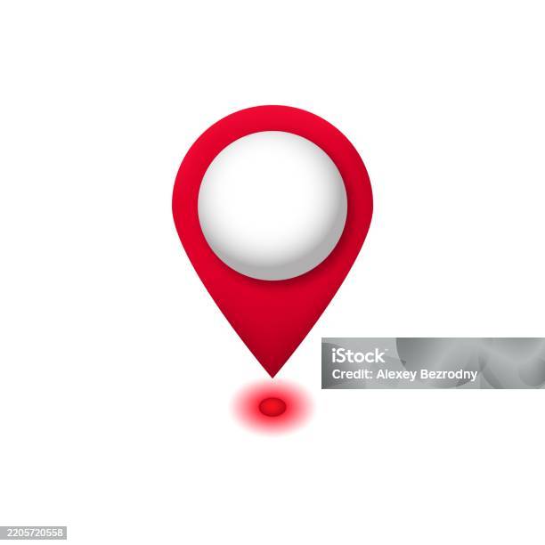 Map Pin Gradient Red Map Pin Symbol With Shadow And Gradient Effect For Navigation And ...