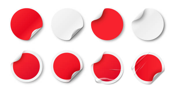 istock Realistic set of stickers with folds and wrinkles 2205730333