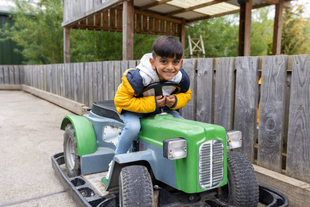 child, field, rural, tractor, toy