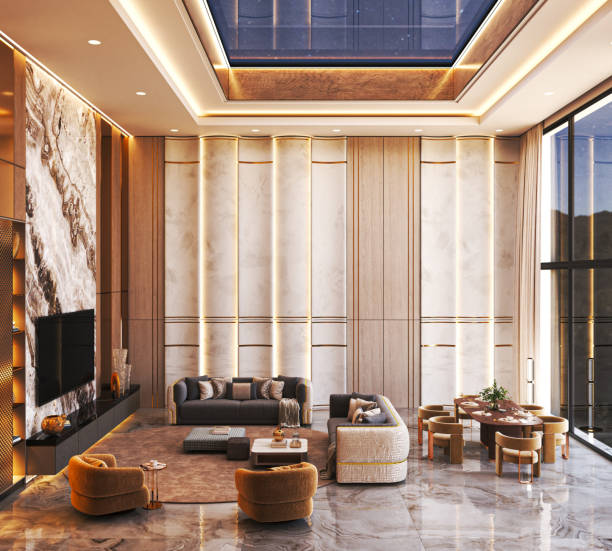 istock Luxurious modern living room with elegant design 2205737156