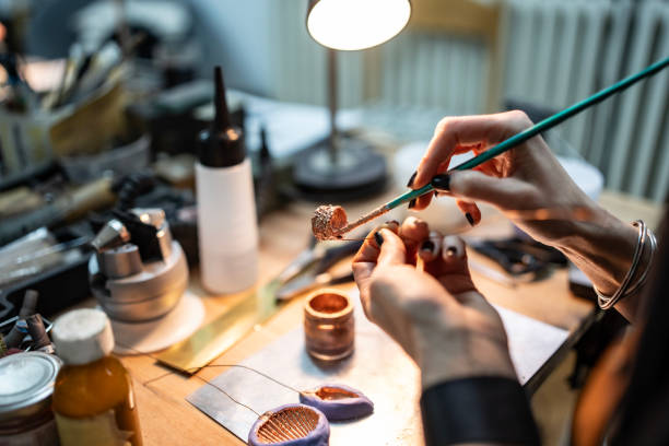 istock Jewelry Artisan Crafting an Ornament in a Creative Workshop 2205737259