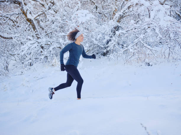 istock Woman on a Run in Winter 2205737342