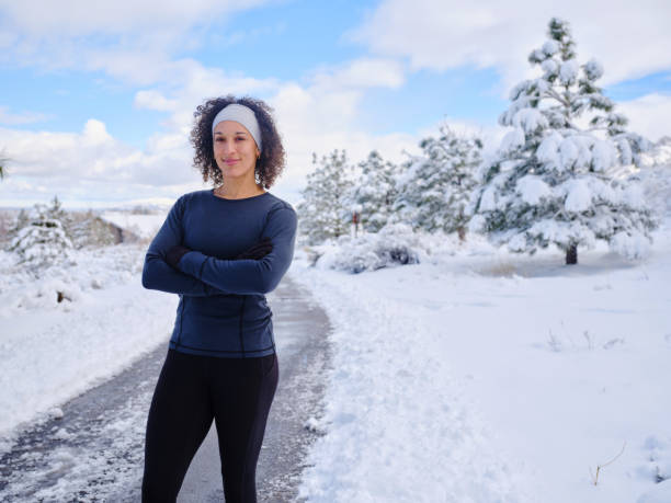 istock Woman on a Run in Winter 2205737450
