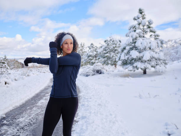 istock Woman on a Run in Winter 2205737464