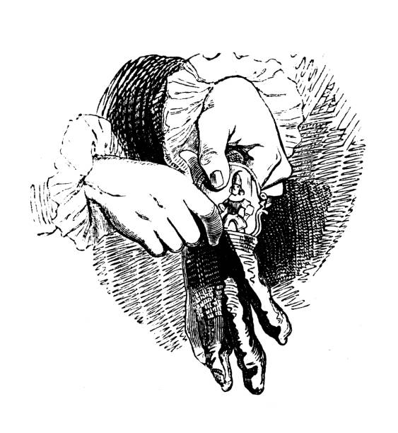Gulliver's Travels by Jonathan Swift, antique illustration by Granville and others, Travel to Lilliput, Brobdingnag, Laputa, Houyhnhnms (1856)