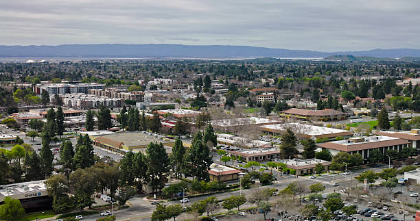 istock Low Rise Development in Fremont, CA with San Francisco Bay in Distance 2205747945