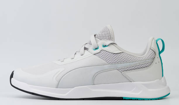Side view of white sport shoe