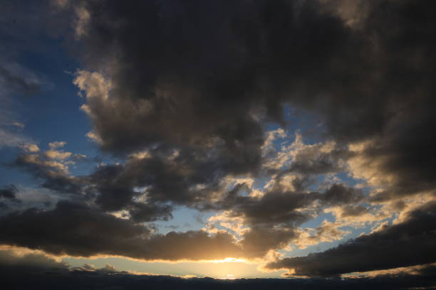gorgeous colorful clouds view in the sky. High quality photo