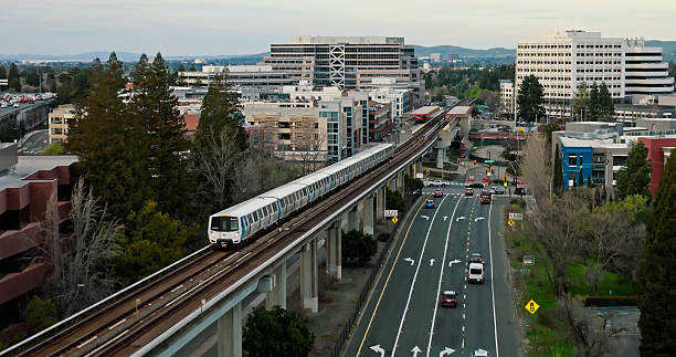 istock Subway Car in Walnut Creek, CA - Aerial 2205756042