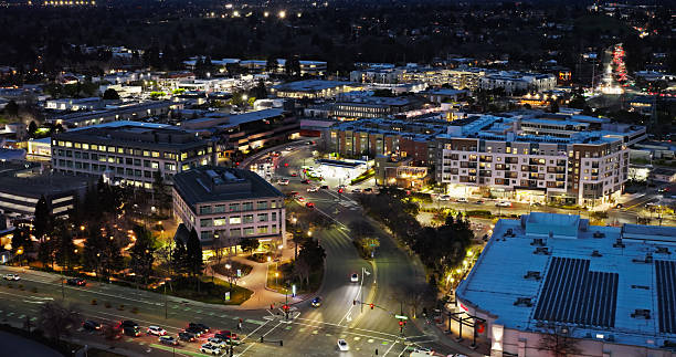 istock Yignacio Valley Road in Walnut Creek, CA at Dusk - Drone Shot 2205756261