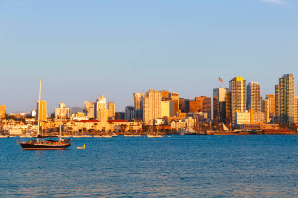 San Diego skyline during sunset, California.US