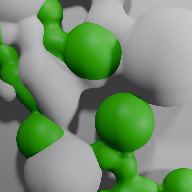 3D abstract green and white blob background