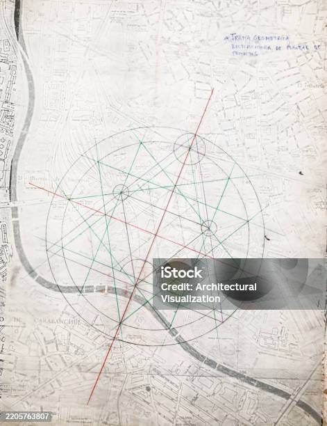Overlay Design Map Geometric Overlay On City Map Highlighting Patterns And Alignments ...