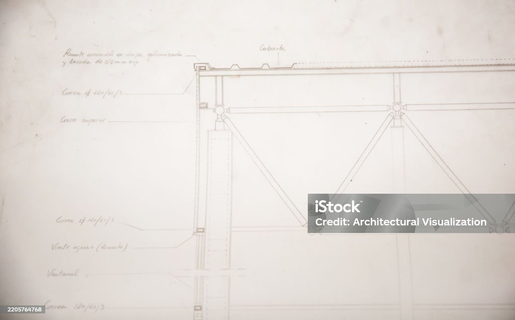 Structural Drawings In Construction Detailed Architect Drawing Of A Structural Building Framework Including ...