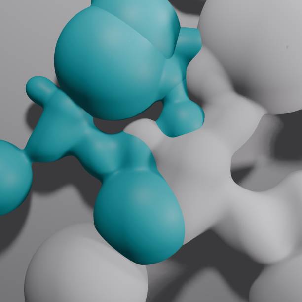 3D abstract aqua and white blob background