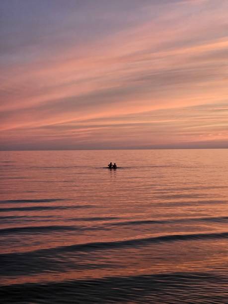 istock Swimming in the pink sea 2205766400