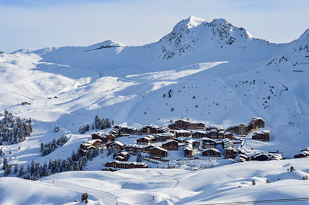 La Plagne village from the mountain