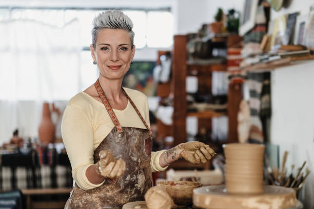 istock Portrait of female potter 2205777976