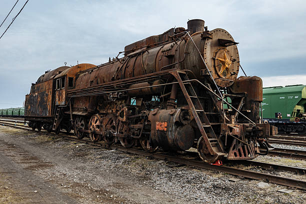 Old rusty abandoned steam locomotive