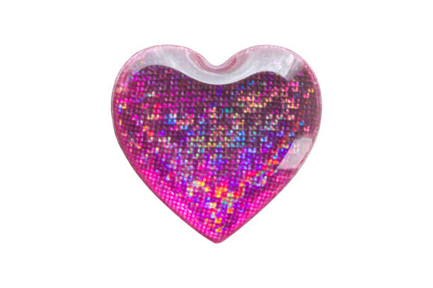 istock Heart shape hologram sticker isolated on white background 2205781612