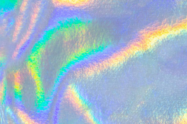 istock Holographic rainbow foil iridescent leather texture abstract hologram background 2205781648