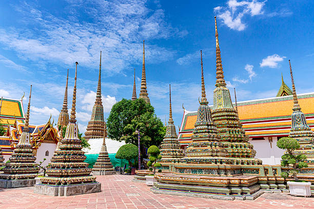 istock Stupas at Wat Pho buddhist temple, Bangkok 2205794792
