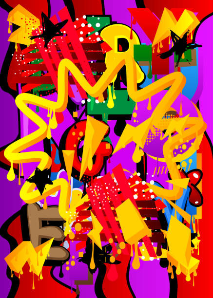 istock Graffiti background. Abstract modern street art decoration performed in urban painting style. 2205795201