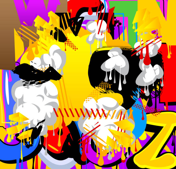 istock Graffiti background. Abstract modern street art decoration performed in urban painting style. 2205795211