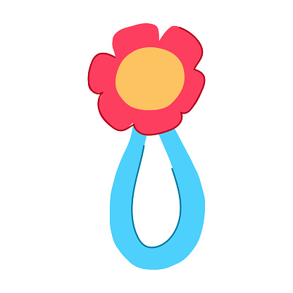 Baby Using Rattle Cartoon Sensory Baby Rattle Cartoon Vector Illustration Stock Illustration ...