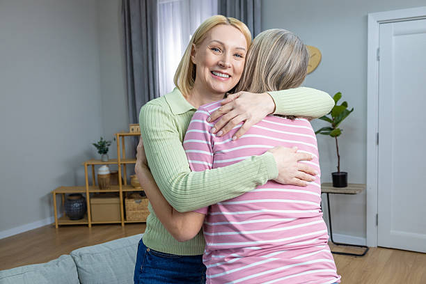 istock Two women spending time together and feeling enjoyed and pleased 2205818880