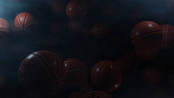 istock Flying Basketball In Night Light 2205823418