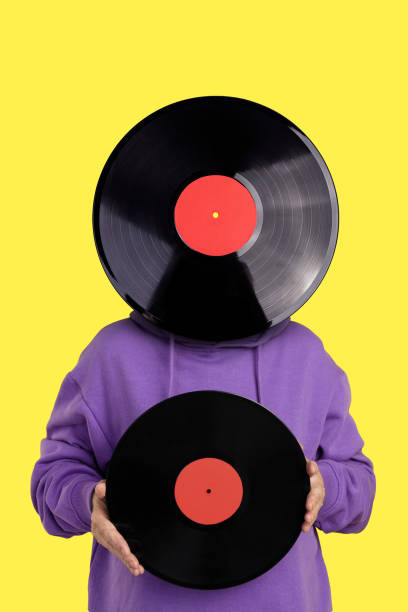 istock Collage image artwork of funny guy hold cassette  retro vinyl plate isolated on creative drawing background 2205823637