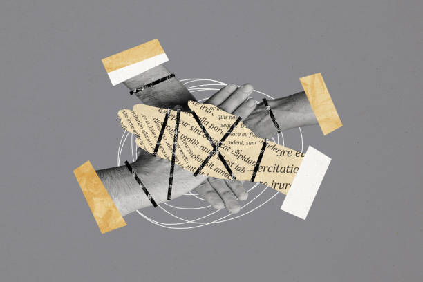 istock Composite photo collage of hands hold together high five support unity cooperation colleagues company isolated on painted background 2205823752
