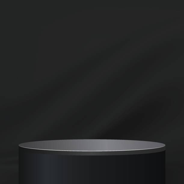 istock Abstract 3D podium with smooth fabric floating on background. Pedestal mockup minimal scene empty stage for presentation product cosmetic, stand, showcase, exhibition, fashion display. Vector 2205826473